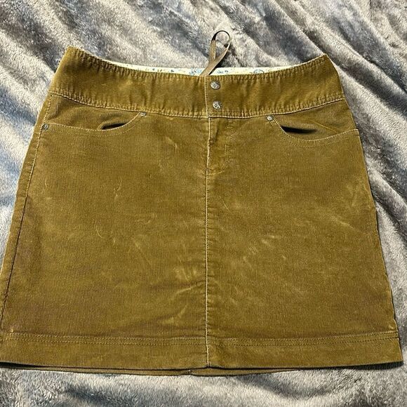 Athleta Kaleidoscope Corduroy Mini Skirt 6 Old Gold - Picture 1 of 6